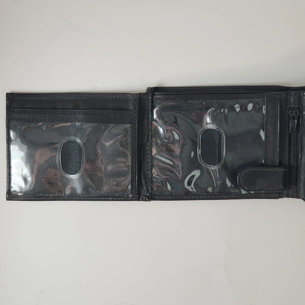 Leather Wallet With Flip Out ID Holder, Handcrafted